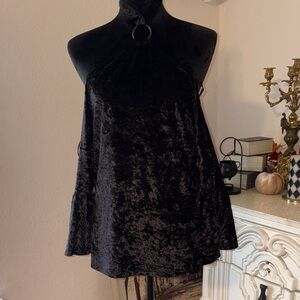Elegant Black Velvet Halter Top